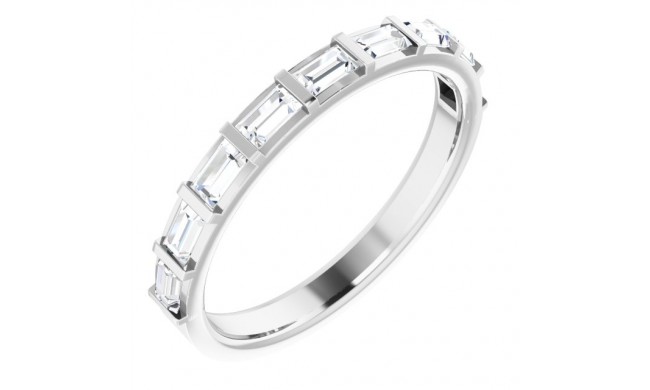 14K White 5/8 CTW Diamond Straight Baguette Anniversary Band