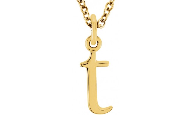 14K Yellow Lowercase Initial t 16 Necklace