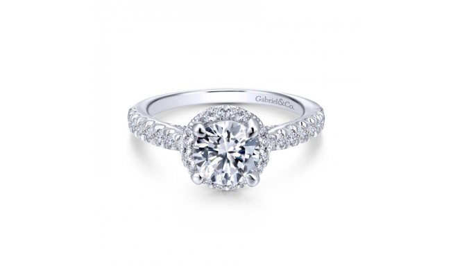 Gabriel & Co. 14k White Gold Entwined Halo Engagement Ring