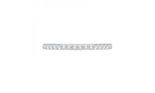 Shah Luxury 14K White Gold Round Diamond Half-Eternity Wedding Band with Euro Shank