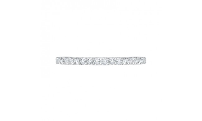 Shah Luxury 14K White Gold Round Diamond Half-Eternity Wedding Band with Euro Shank