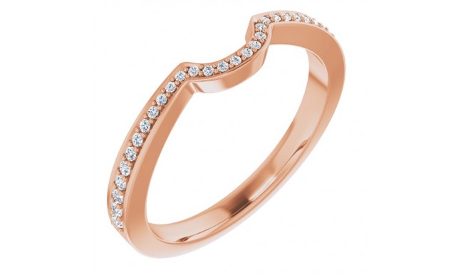 14K Rose 1/8 CTW Diamond Matching Band