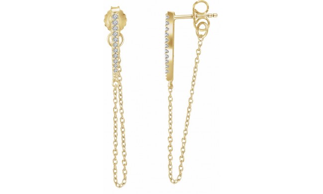 14K Yellow 1/10 CTW Diamond Chain Earrings