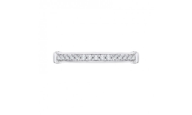 Shah Luxury 14K White Gold Round Diamond Wedding Band
