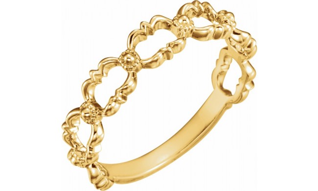 14K Yellow Stackable Bead Ring