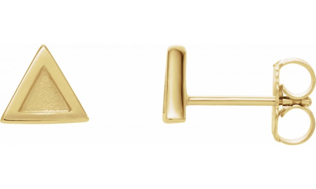 14K Yellow Petite Triangle Earrings