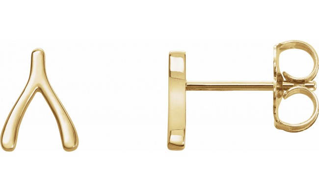 14K Yellow Wishbone Earrings
