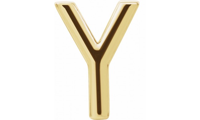 14K Yellow Single Initial Y Earring