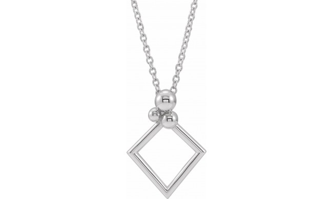 14K White Geometric 16-18 Necklace