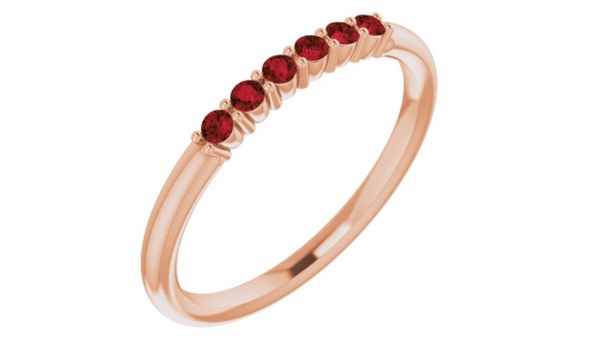 14K Rose Mozambique Garnet Stackable Ring