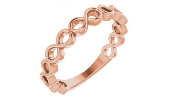 14K Rose Infinity Stackable Ring