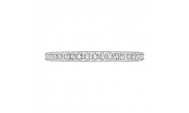 Shah Luxury 14K White Gold Half-Eternity Diamond Wedding Band with Euro Shank