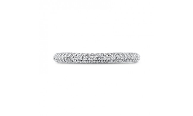 Shah Luxury 14K White Gold Round Diamond Wedding Band