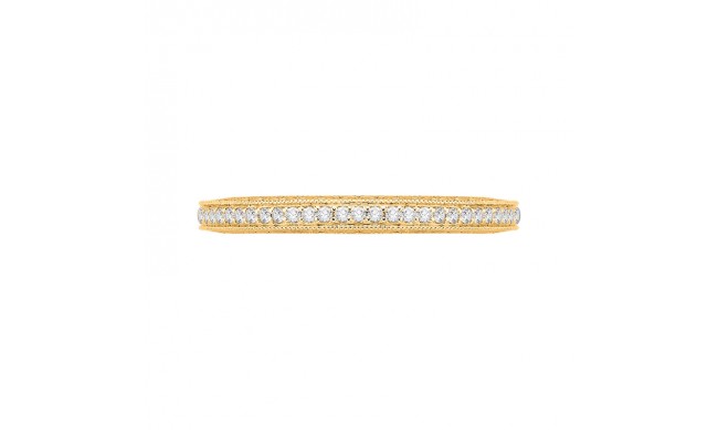 Shah Luxury 14K Yellow Gold Round Diamond Eternity Wedding Band