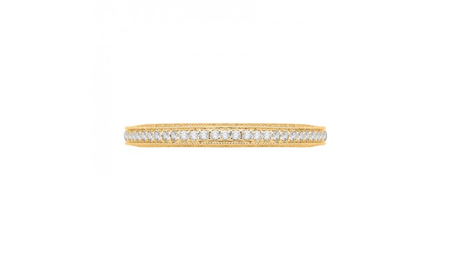 Shah Luxury 14K Yellow Gold Round Diamond Eternity Wedding Band