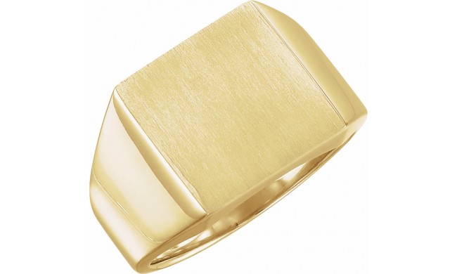 14K Yellow 14 mm Square Signet Ring