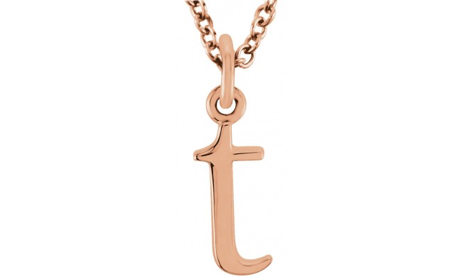 14K Rose Lowercase Initial t 16 Necklace