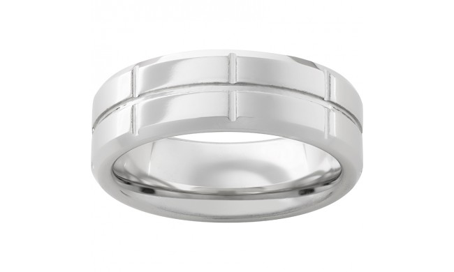Serinium Beveled Edge Band with Rectangular Grooves