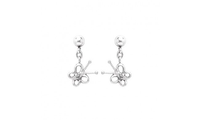 Sterling Silver Diamond Butterfly earrings