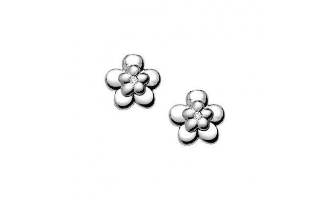 Sterling Silver Diamond Flower earrings