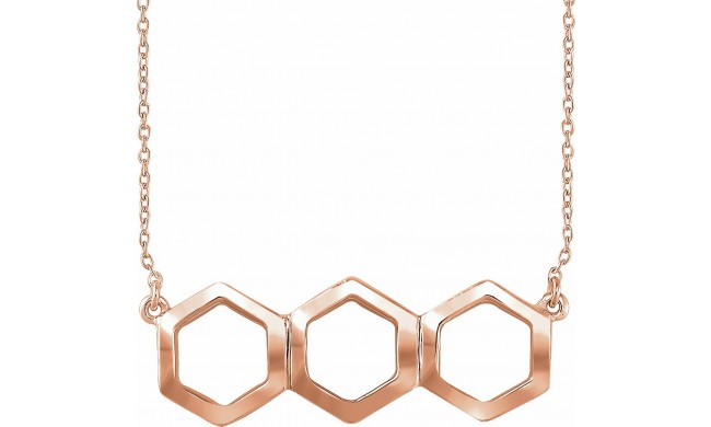 14K Rose Geometric 16-18 Necklace