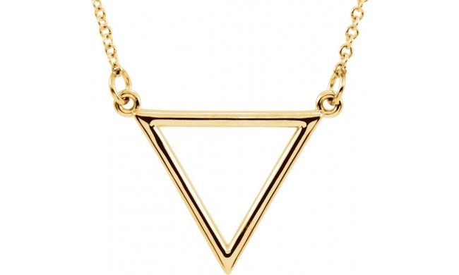 14K Yellow Triangle 16 Necklace