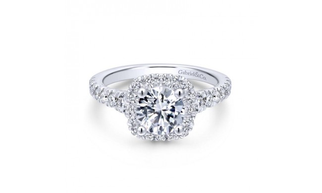 Gabriel & Co. 14k White Gold Entwined Halo Engagement Ring