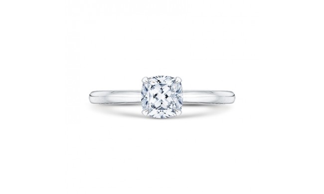 Shah Luxury 14K White Gold Cushion Cut Diamond Solitaire Engagement Ring (Semi-Mount)