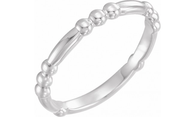14K White Stackable Bead Ring