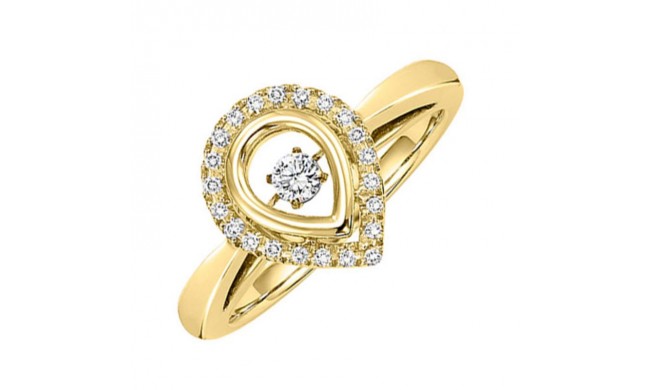 Gems One 10KT Yellow Gold & Diamond Rhythm Of Love Fashion Ring  - 1/5 ctw