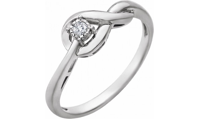 14K White .04 CT Diamond Ring