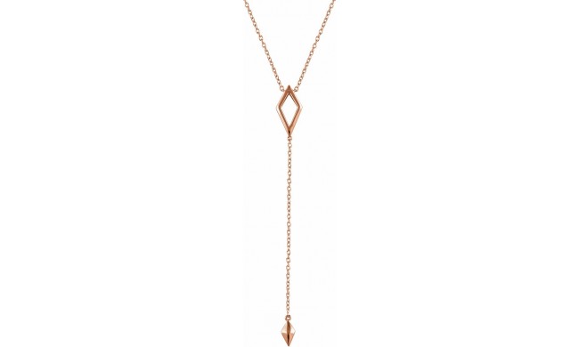 14K Rose Geometric Y 16-18 Necklace