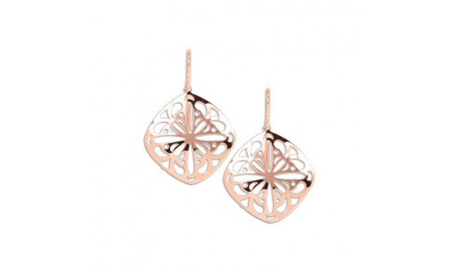 Carla Cushion Lace Drop Rose Sterling Silver Earrings