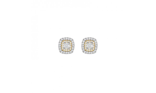 Henri Daussi 14k Yellow Gold Diamond Stud Earrings