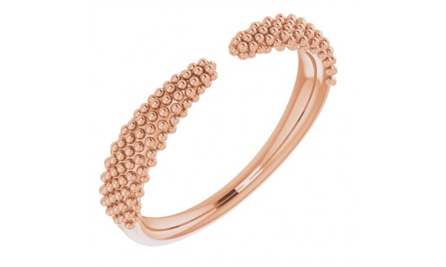 14K Rose Beaded Negative Space Ring