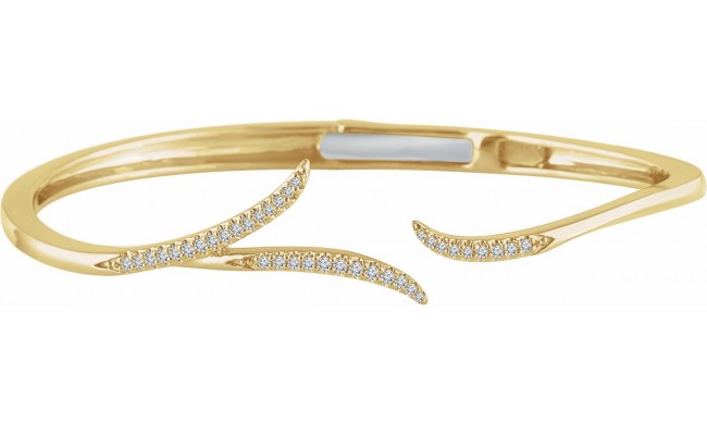 14K Yellow 1/4 CTW Diamond Hinged 7 Bracelet