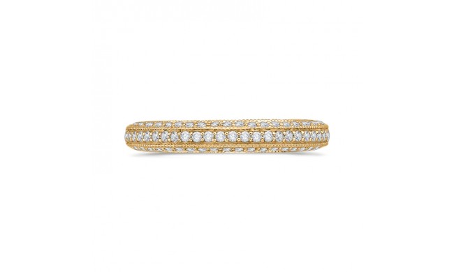 Shah Luxury 14K Yellow Gold Round Diamond Half-Eternity Wedding Band