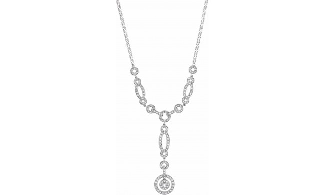 14K White 1 CTW Diamond Y 18 Necklace