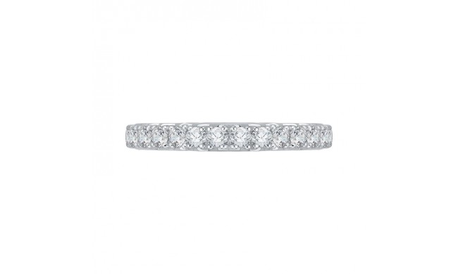Shah Luxury 14K White Gold Round Diamond Wedding Band
