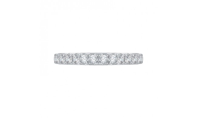 Shah Luxury 14K White Gold Round Diamond Wedding Band