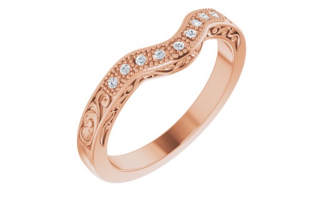 14K Rose .05 CTW Diamond Matching Band