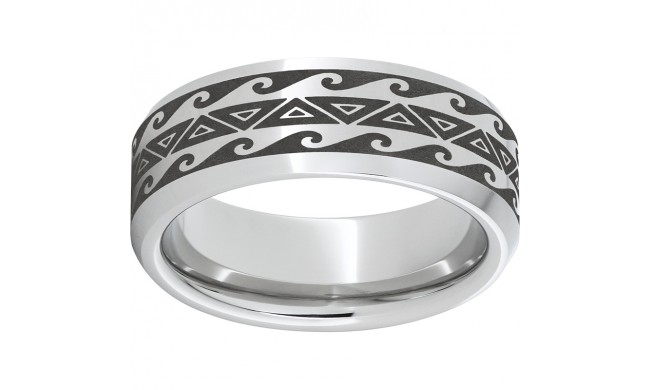 Serinium Beveled Edge Band with Oahu Laser Engraving