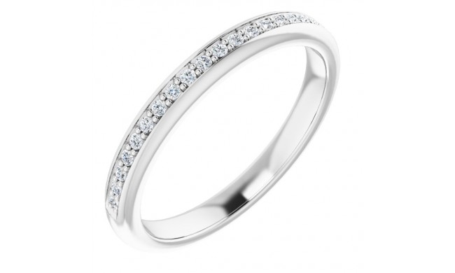 14K White 1/8 CTW Diamond Band for 6 mm Square Ring