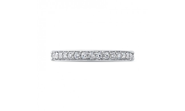 Shah Luxury 14K White Gold Round Diamond Half-Eternity Wedding Band