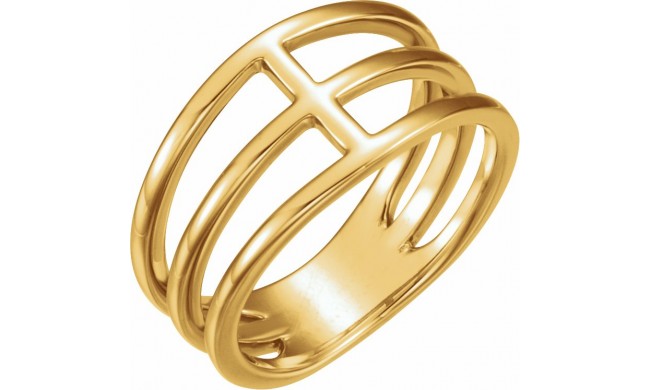 14K Yellow Negative Space Ring