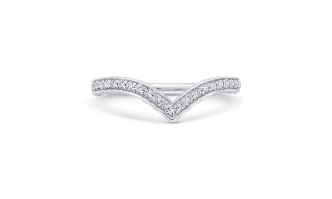 Shah Luxury 14K White Gold Round Cut Diamond Counter Wedding Band