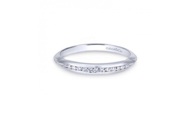 Gabriel & Co. 14k White Gold Contemporary Diamond Wedding Band