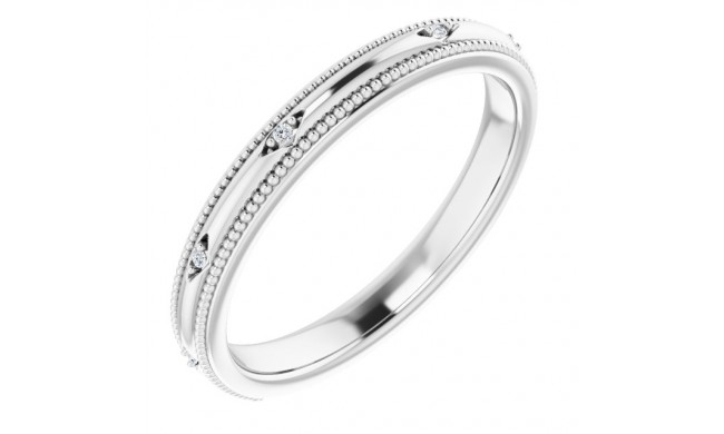 14K White .02 CTW Diamond Matching Band