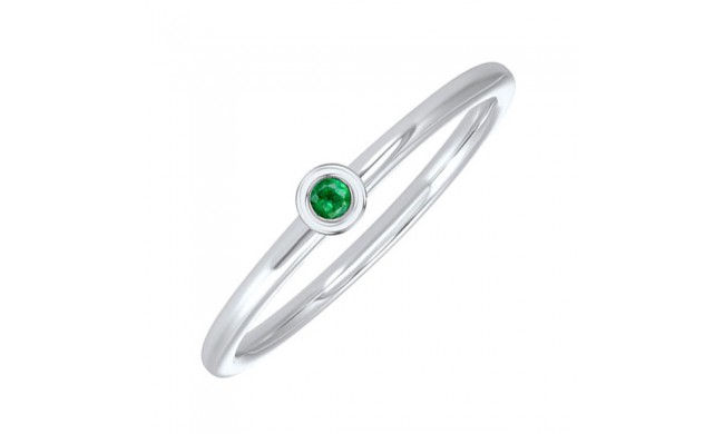 Gems One 10Kt White Gold Emerald (1/20 Ctw) Ring
