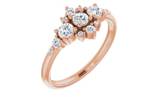 14K Rose 1/2 CTW Diamond Stackable Ring
